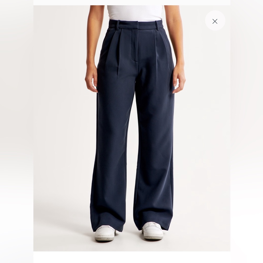 Abercrombie & Fitch Navy Wide-Leg Pants